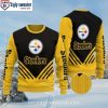 Steelers Ugly Christmas Sweater For Him – Logo Print In Golden Black