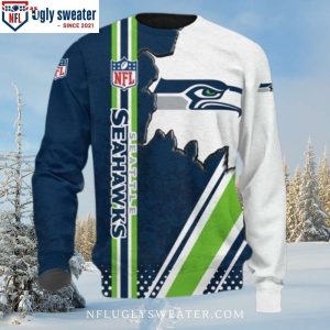 Stylish Seattle Seahawks Logo Ugly Sweater For The Holidays