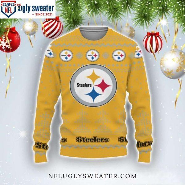 Stylish Steelers Christmas Gift – Logo Print Ugly Sweater