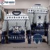 Snowflake And Gift Box Dallas Cowboys Ugly Christmas Sweater for Him – Personalized