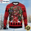 Arizona Cardinals Christmas Sweater With Black And Pine Trees Design