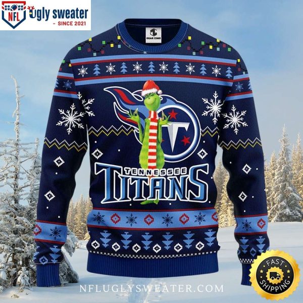 Tennessee Titans Grinch Santa Ugly Christmas Sweater – Festive Fun