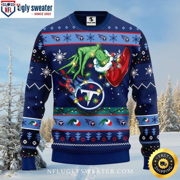 Tennessee Titans Grinch Santa Ugly Sweater – Playful Christmas Design