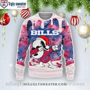 The Peanuts Snoopy Dabbing American Football Buffalo Bills Ugly Christmas Sweater