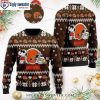 Custom Name Number Ugly Christmas Sweater For Pittsburgh Steelers Fans