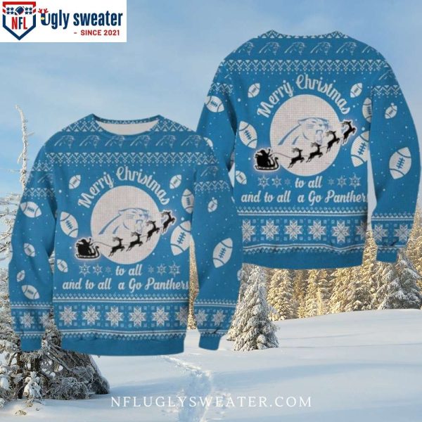 To All And To All A Go Panthers – Merry Christmas Carolina Panthers Ugly Xmas Sweater