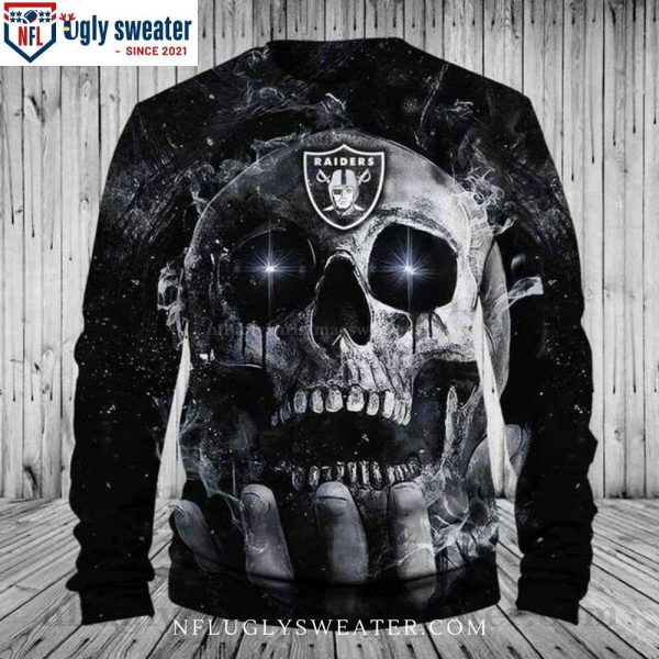 Trendy Skulls Ugly Christmas Sweater For Oakland Raiders Fans – Cozy Gift For Fans