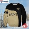 Shattered Ice Effect – New Orleans Saints Christmas Sweater With Fleur-de-lis