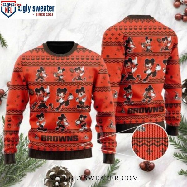 Ugly Christmas Sweater Cleveland Browns – Mickey Mouse Graphics