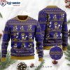 Ugly Christmas Sweater Featuring Ravens And Santa Skulls Pattern