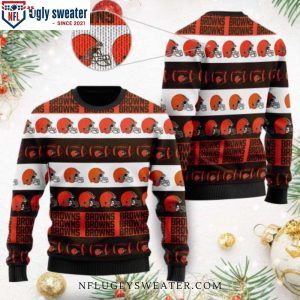 Ugly Sweater Cleveland Browns – NFL Team Logo Helmet Symbols