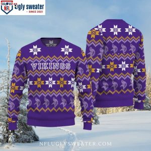 Ugly Sweater With Minnesota Vikings Logo And Wool Knitting Pattern