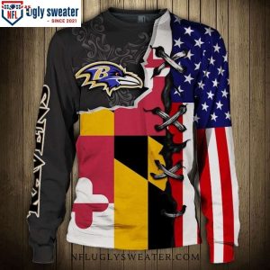 Unique Baltimore Ravens Gifts – Flag And Logo Ravens Christmas Sweater