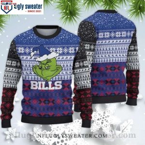 Unique Buffalo Bills Ugly Christmas Sweater – Featuring The Grinch