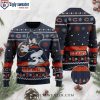 Unique Chicago Bears Gifts For Him – Ugly Christmas Sweater With Reindeer And Snow