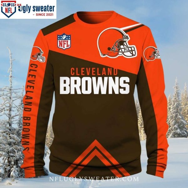 Unique Cleveland Browns Gifts – Logo Ugly Christmas Sweater