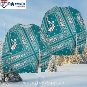 Unique Miami Dolphins Gifts – Bandana Dolphins Christmas Sweater