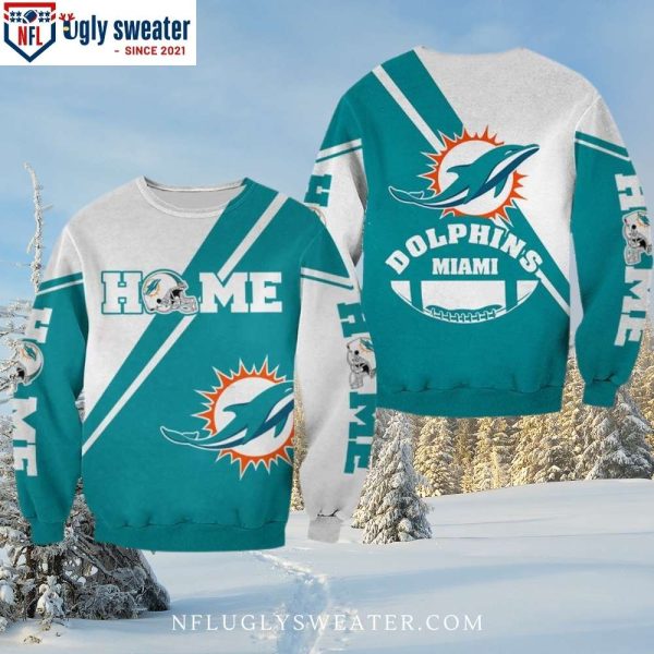 Unique Miami Dolphins Home Ugly Christmas Sweater For Fans