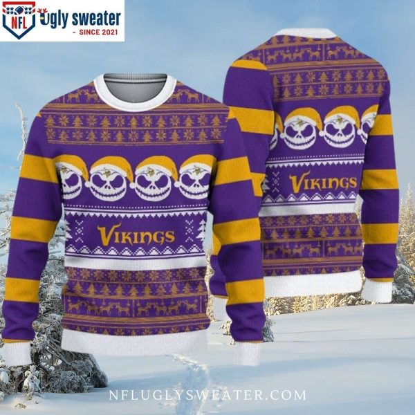 Unique Minnesota Vikings Gifts For Him – Pumpkin Pattern Sweater