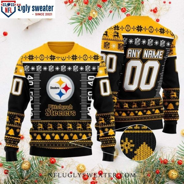 Unique Pittsburgh Steelers Ugly Christmas Sweater – Custom Name Edition