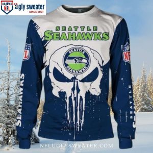 Uniquely Designed Seattle Seahawks Skull Graphic Christmas Sweater