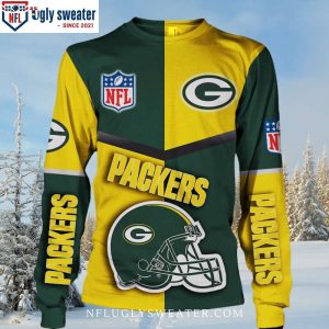 Uniquely Packers – Ugly Sweater With NFL Logo And Green Bay Packers Flair