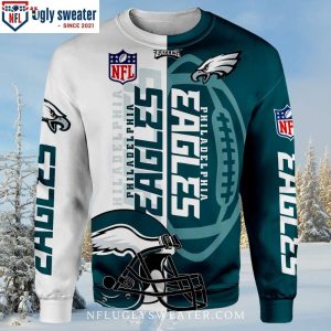 Unleash The Eagles Spirit – Philadelphia Eagles Logo Print All Over Ugly Christmas Sweater