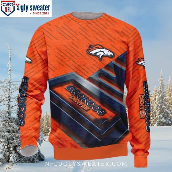 Unveil Your Fandom – Logo Print Of Denver Broncos Ugly Christmas Sweater