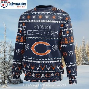 Warm Up In Style – Chicago Bears Ugly Christmas Sweater With Logo Print