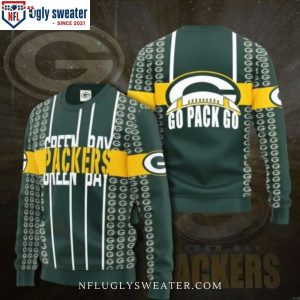 White Yellow Sketch Note Design Adorns Green Bay Packers Ugly Christmas Sweater