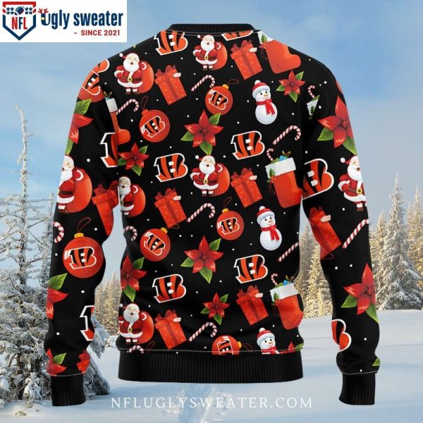 Winter Fun With Bengals – Cincinnati Bengals Santa Claus Snowman Ugly Christmas Sweater