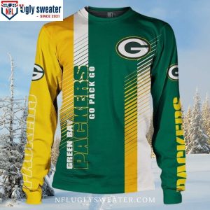 Wrapped In Packers Pride – Ugly Sweater With Green Bay Packers Logo