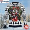 Wreath With Houston Texans Helmets White Ugly Xmas Sweater